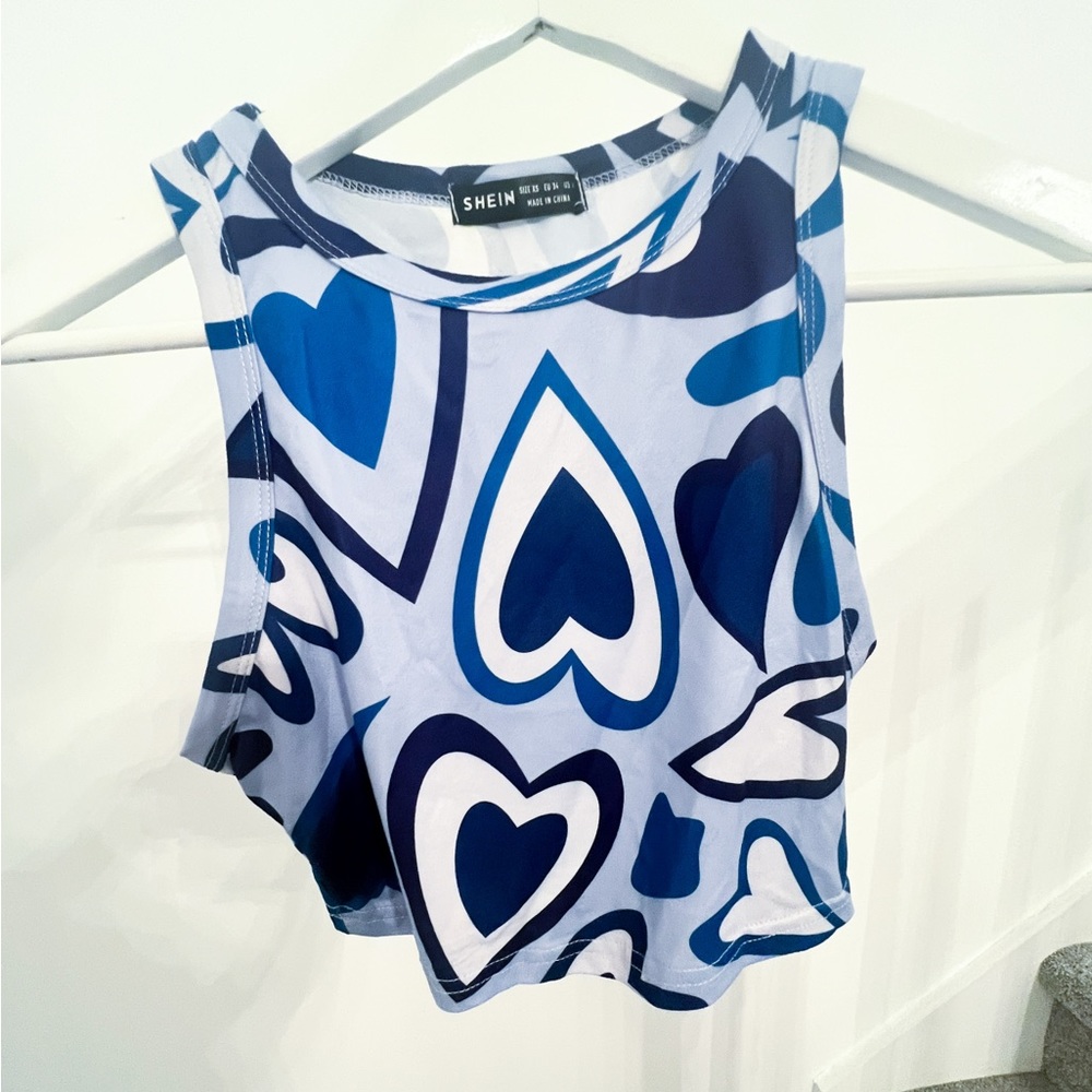 blue heart top